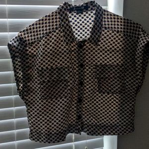 Crop Heart Button Up